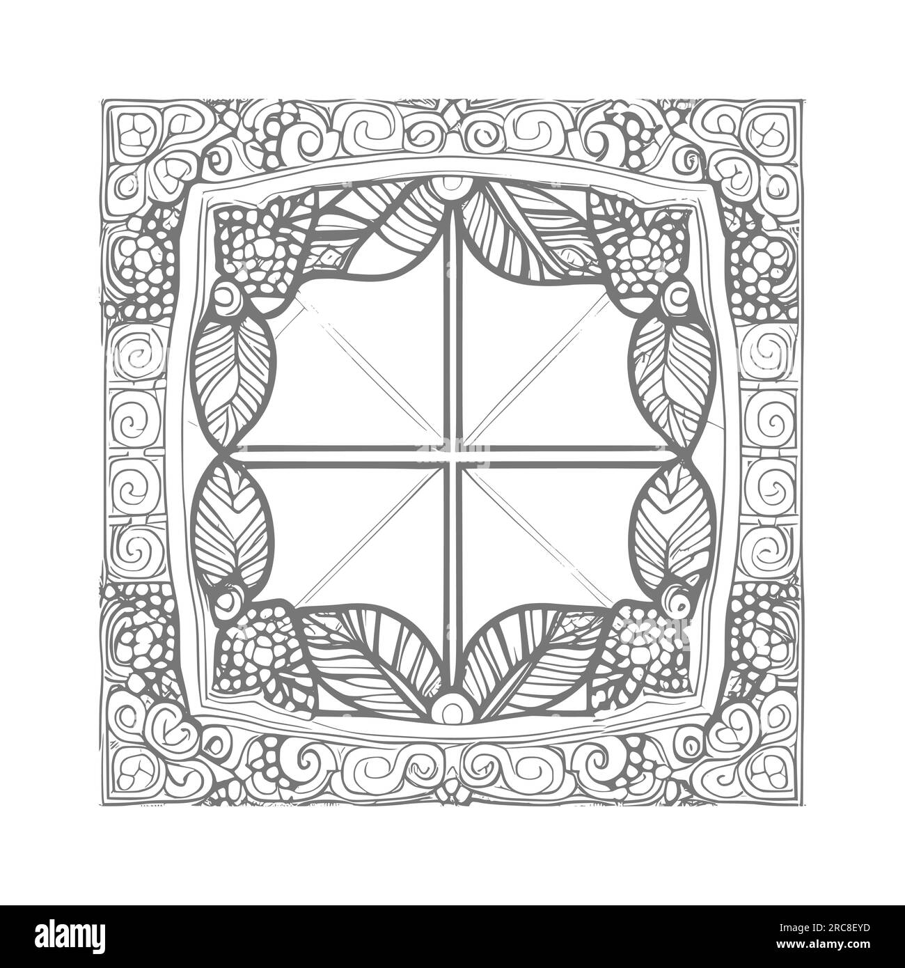 Flowers Coloring Pages for Adults Mandala Red Rose by ROMAN