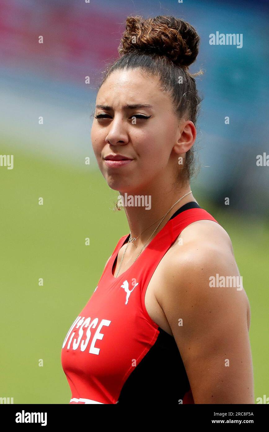 Chorzow, Poland. 23 June, 2023 Lydia Wehrli of Switzerland reacts in