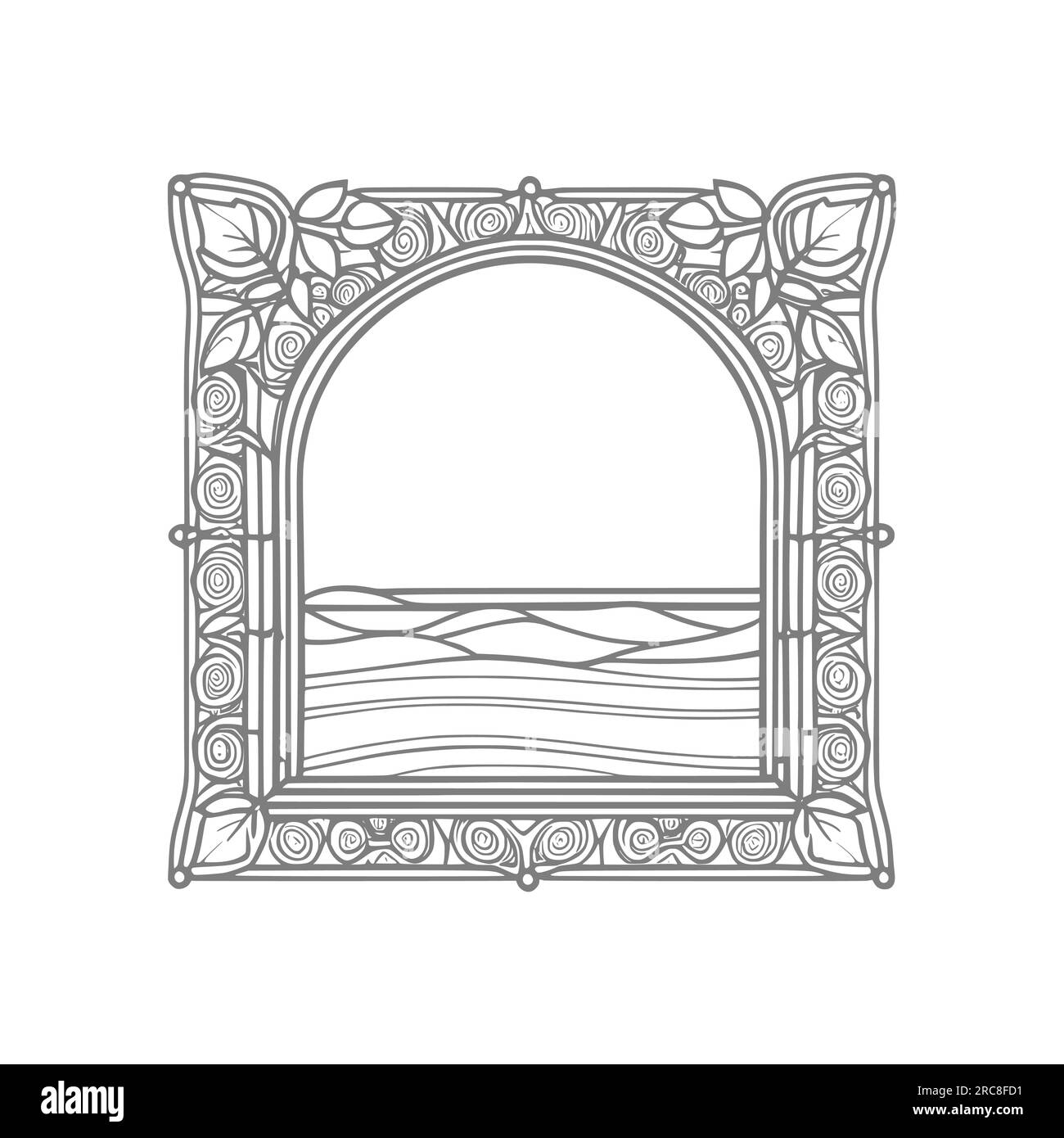 The pages of the vintage coloring book showcase a stunning open window