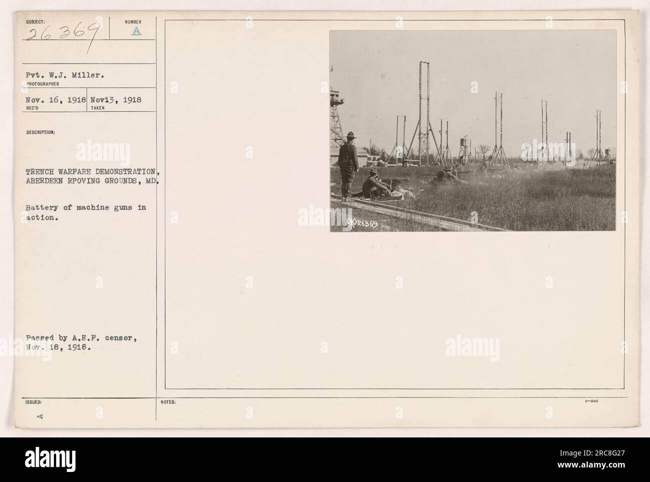 A photograph taken by Pvt. W.J. Miller at Aberdeen Proving Grounds on ...