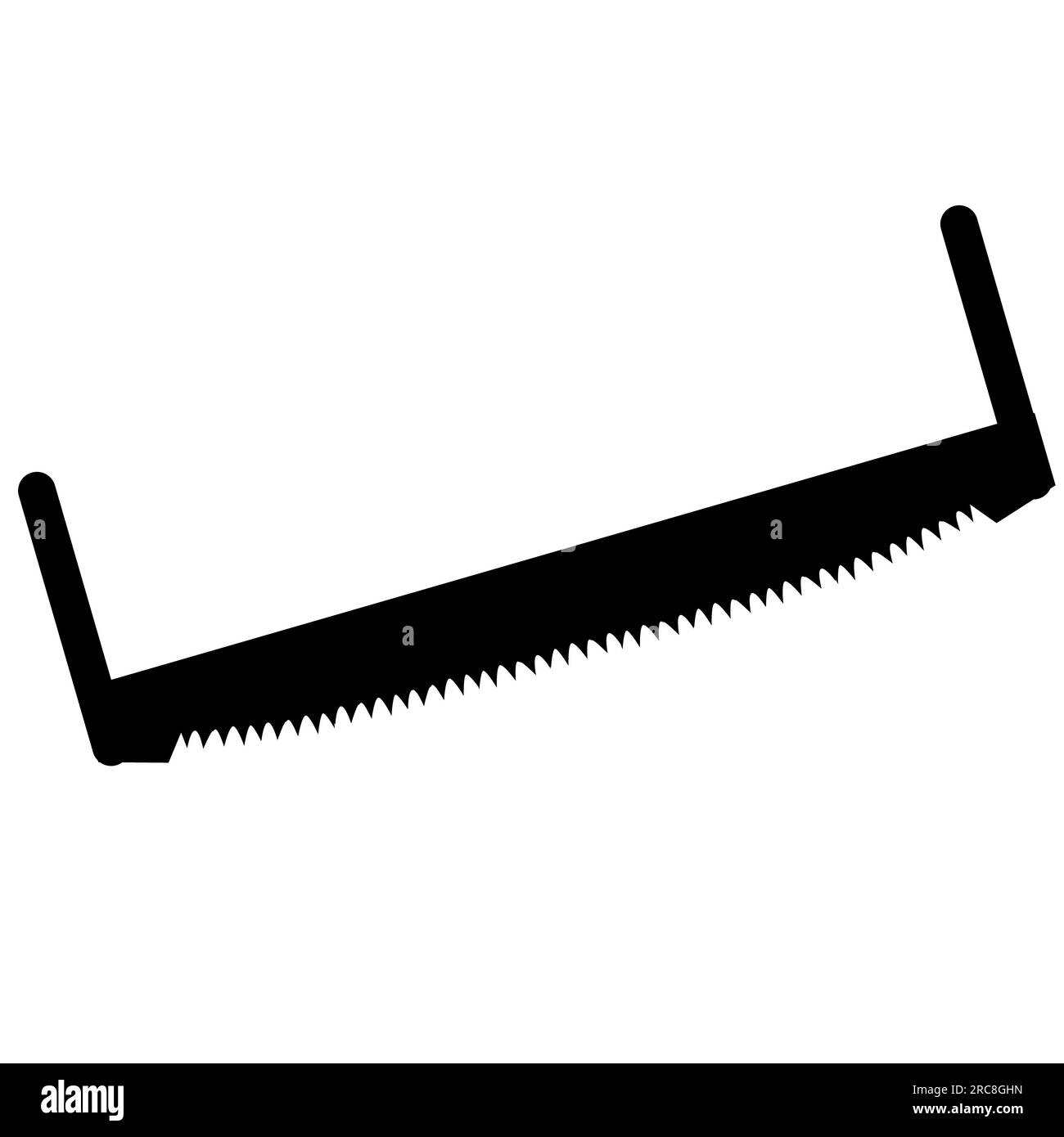 Two-handed saw icon. Two man, two handed saw sign. Hand saw symbol