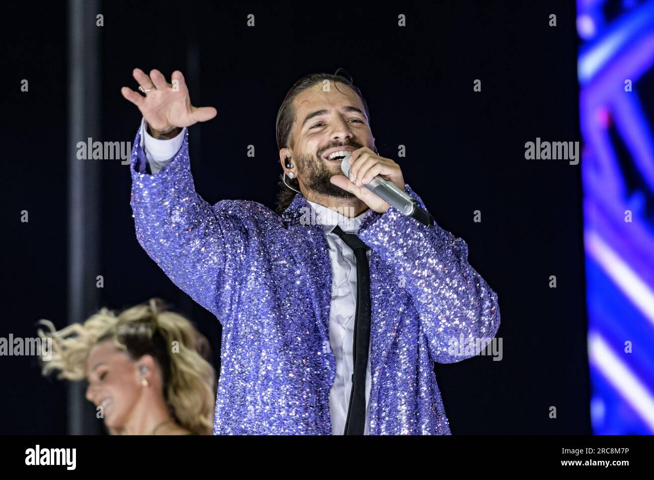 Rome, Italy. 12th July, 2023. Maluma, real name Juan Luis Londono Arias