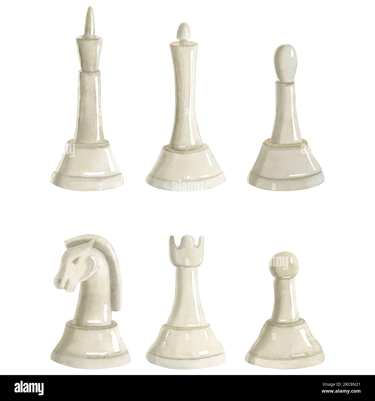 Chessmen, chess set, realistic drawing. Figurines for intellectual game,  piece pawn, king, queen, bishop, knight, rook, with signed figure names  isola Stock Vector Image & Art - Alamy