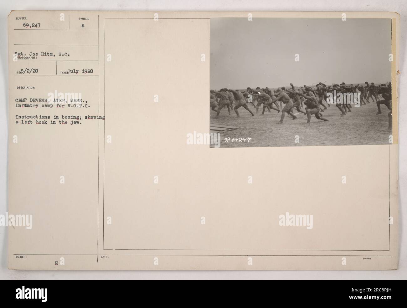 Soldiers at Camp Devens, Ayer, Massachusetts, receive instructions in