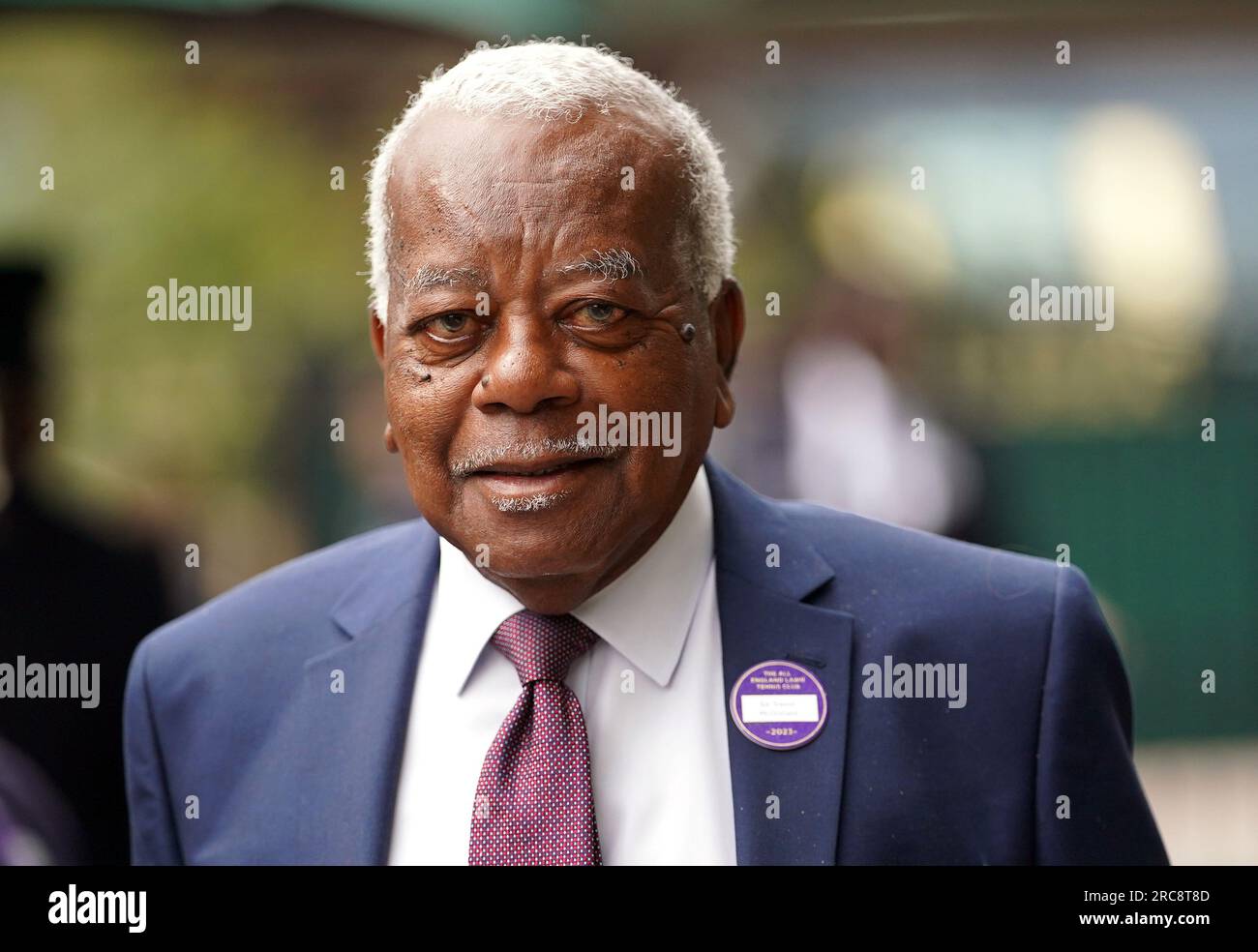 Sir Trevor McDonald arriving on day eleven of the 2023 Wimbledon