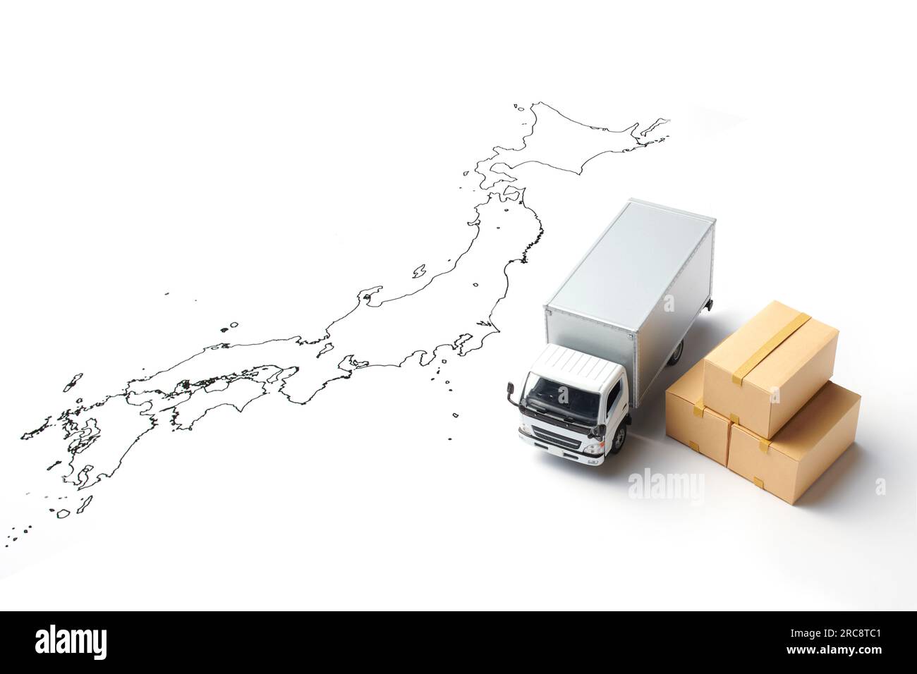 Map of Japan and Trucks Stock Photo - Alamy