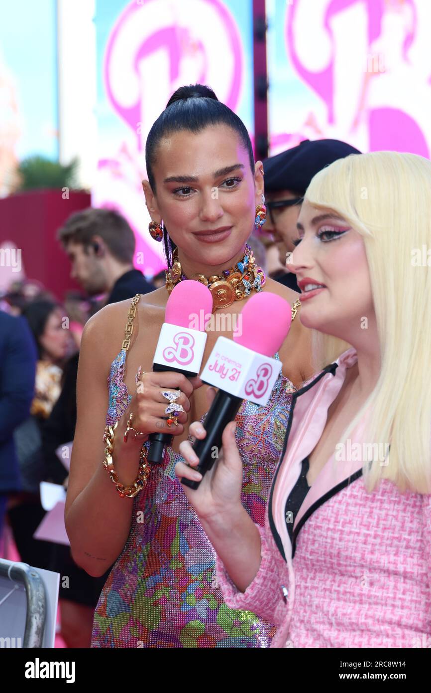 Dua Lipa, Barbie - European Premiere, Leicester Square, London, UK, 12