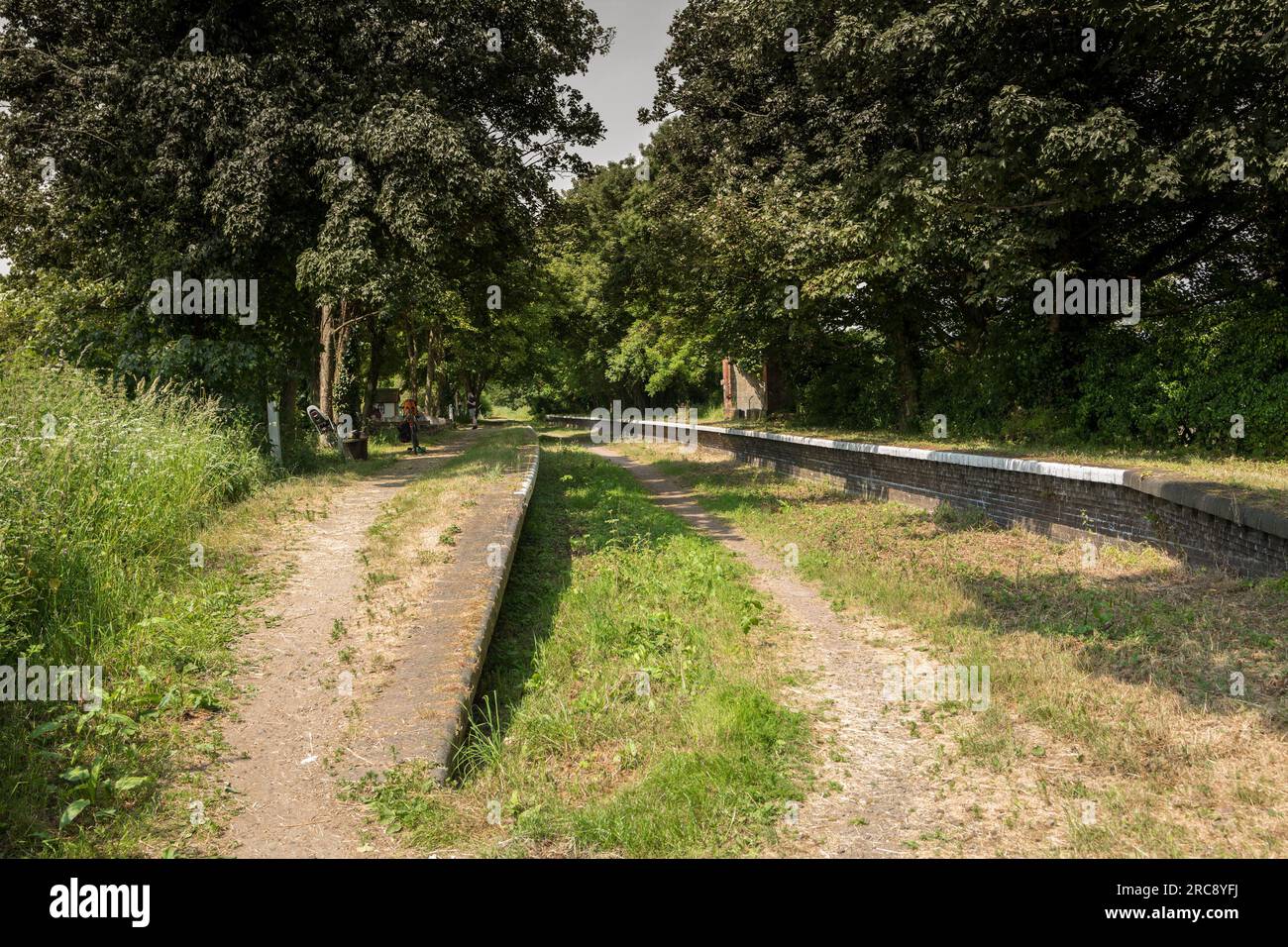 The disused Honing railway station near the small village of Honing, Norfolk now forms part of the Weaver's Way, a walking and cycle path. Stock Photo