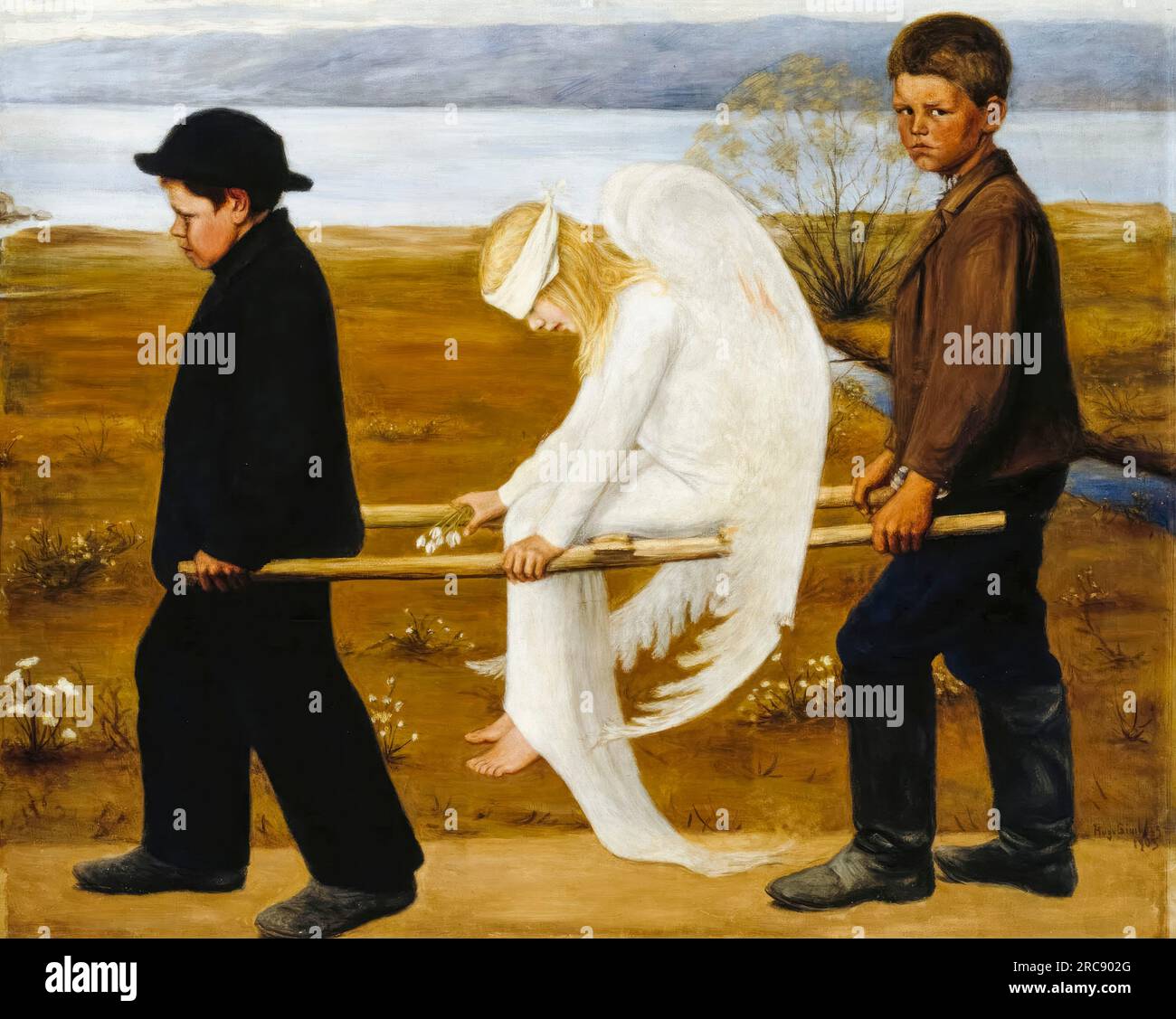 Hugo Simberg painting, The Wounded Angel, oil on canvas, 1903 Stock Photo