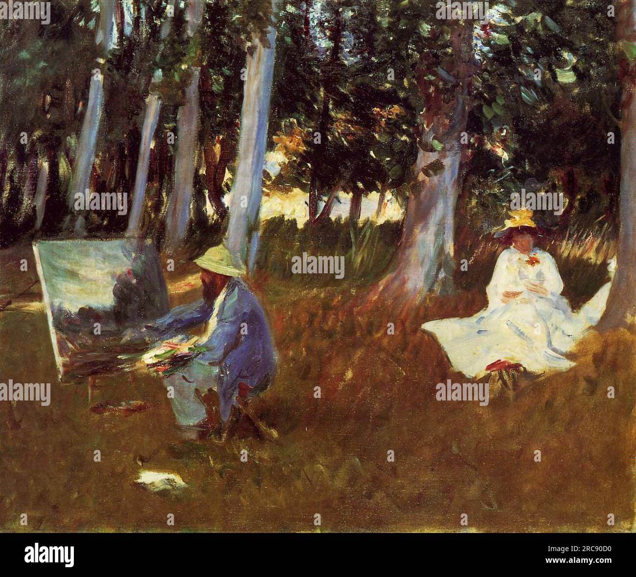 Claude Monet Painting by the Edge of a Wood 1885 by John Singer Sargent Stock Photo