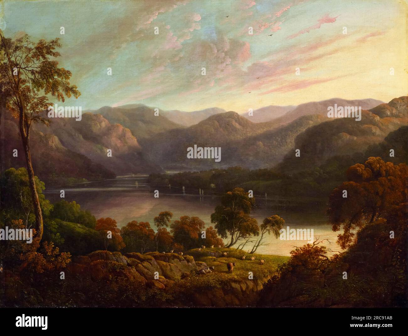 John Glover, Landscape view in Cumberland, painting in oil on canvas, circa 1820 Stock Photo