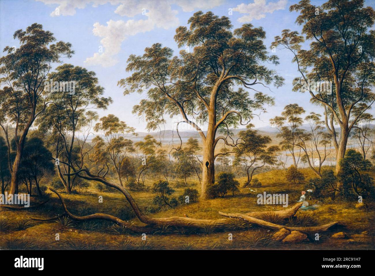 John Glover, Launceston and the river Tamar, landscape painting in oil on canvas, circa 1832 Stock Photo