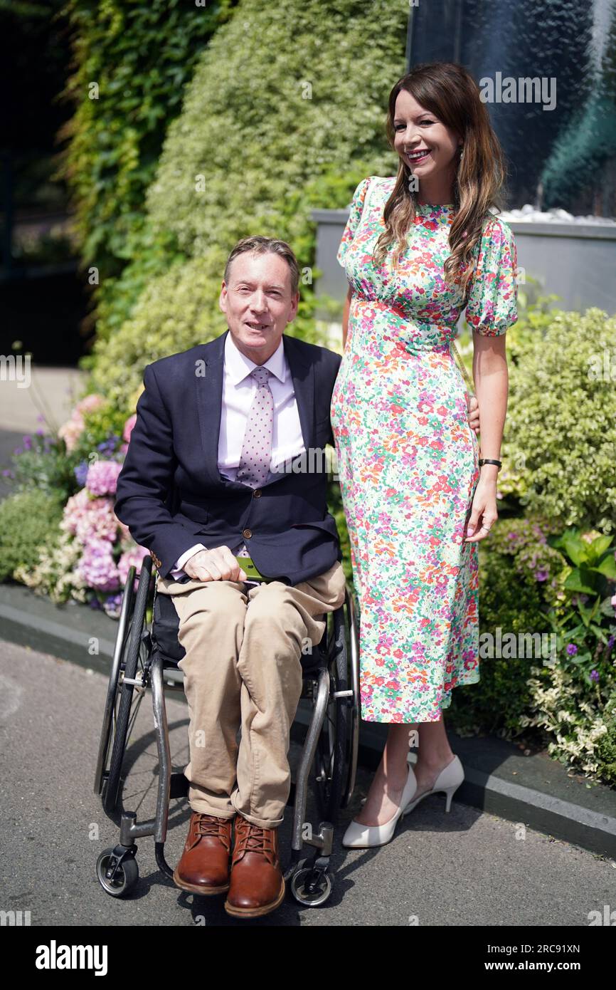 Frank Gardner with Elizabeth Rizzini arriving on day eleven of the 2023
