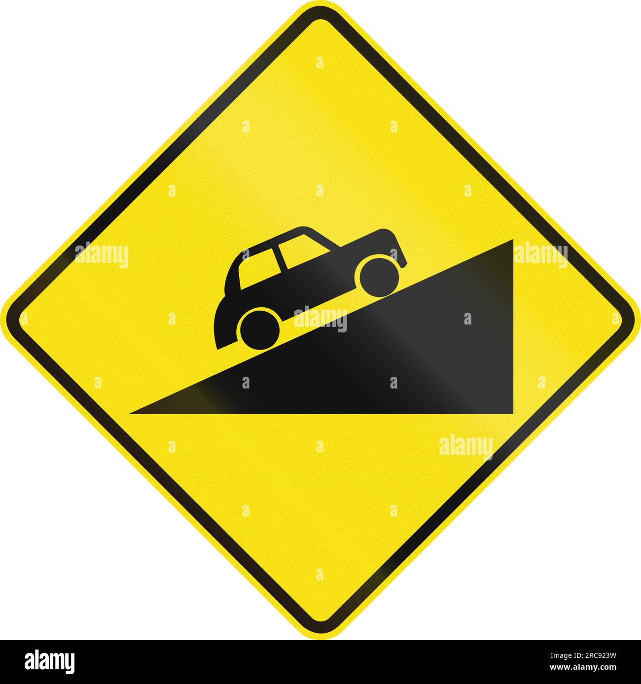 Australian road warning sign uphill grade Stock Photo Alamy