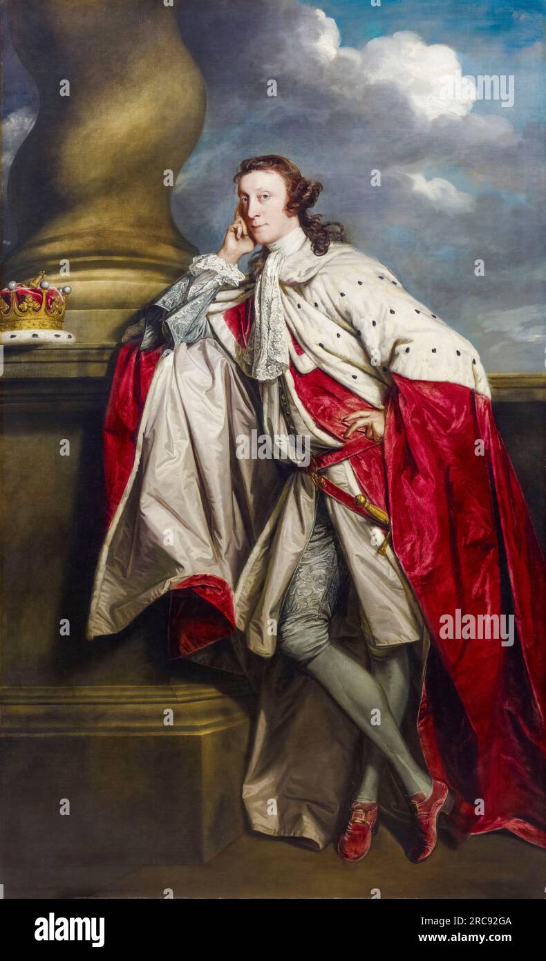 James Maitland, 7th Earl of Lauderdale (1718-1789), Scottish Peer in the House of Lords, portrait painting in oil on canvas by Sir Joshua Reynolds, 1759-1761 Stock Photo