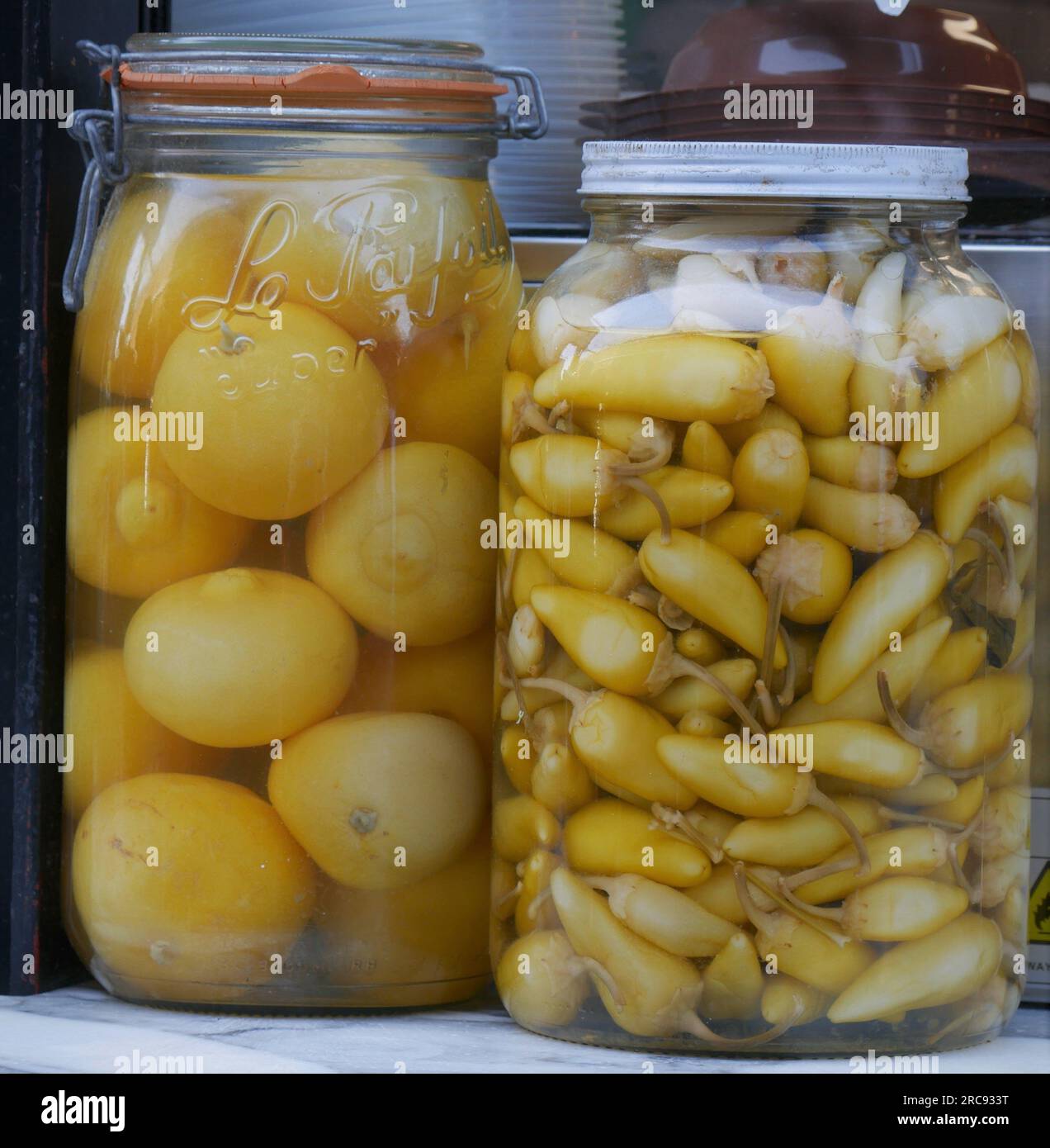Large jars of pickles Stock Photo Alamy