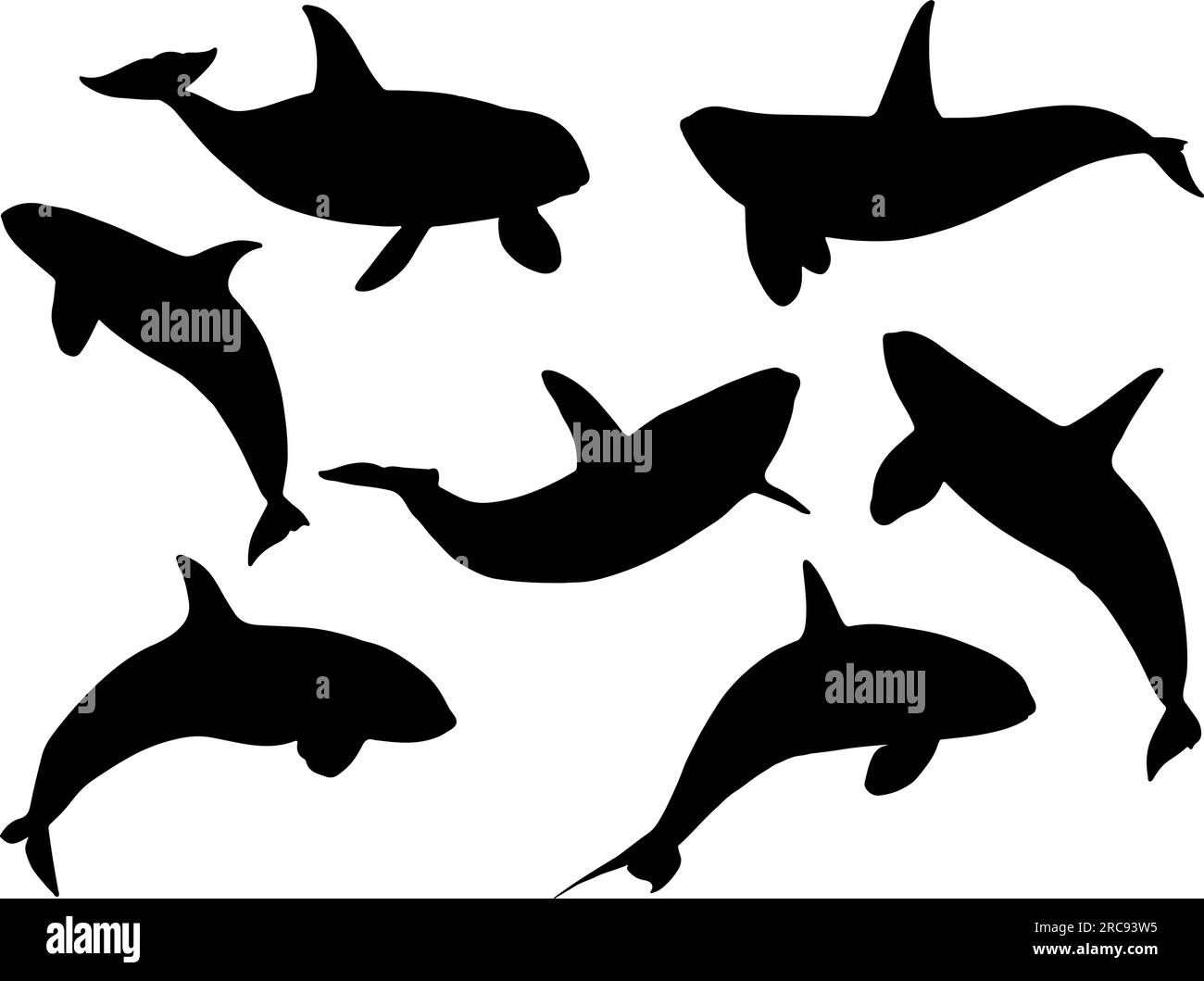 Set of Killer Shark Silhouette Stock Vector Image & Art - Alamy