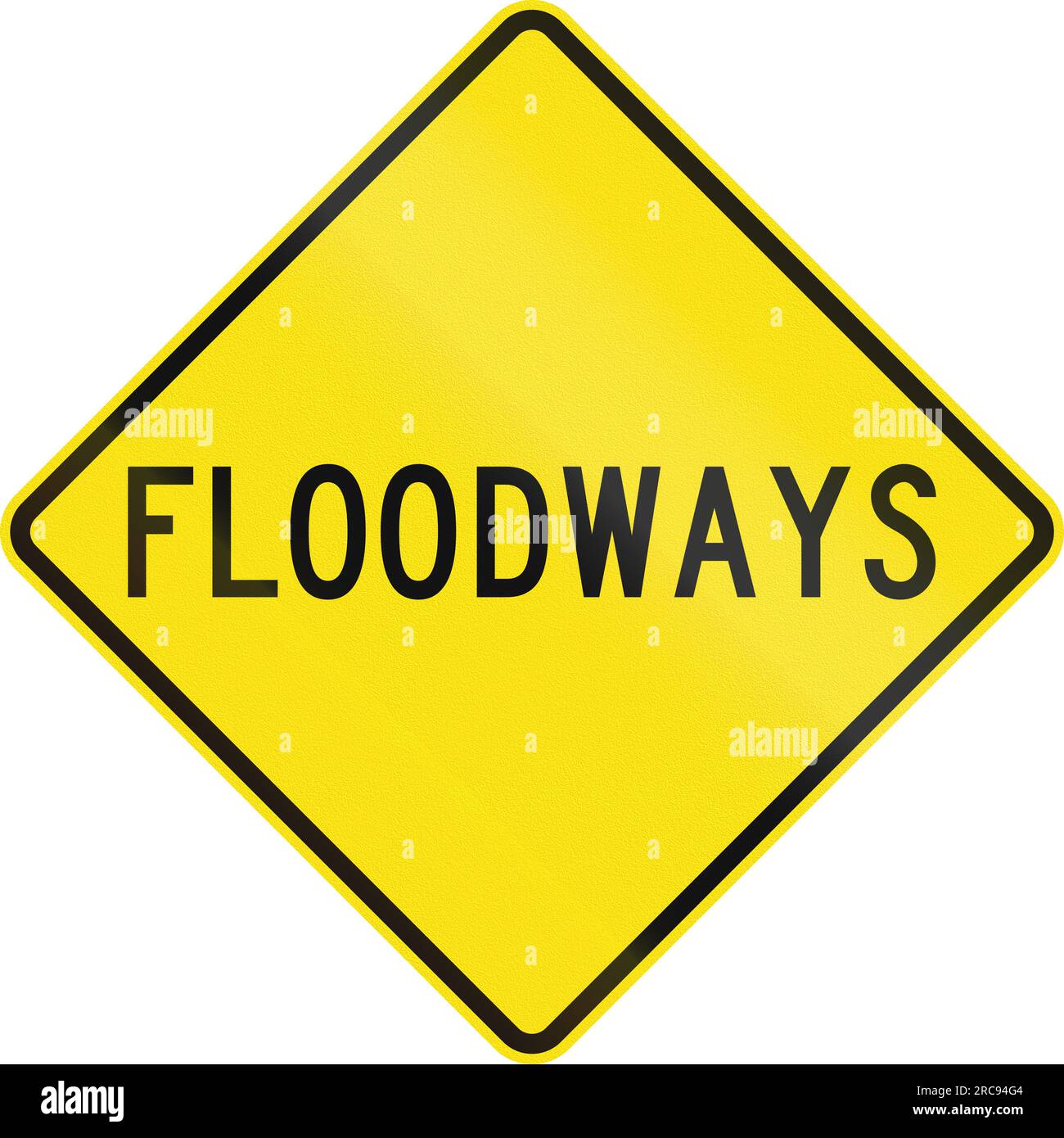 An Australian warning traffic sign - Floodways Stock Photo - Alamy
