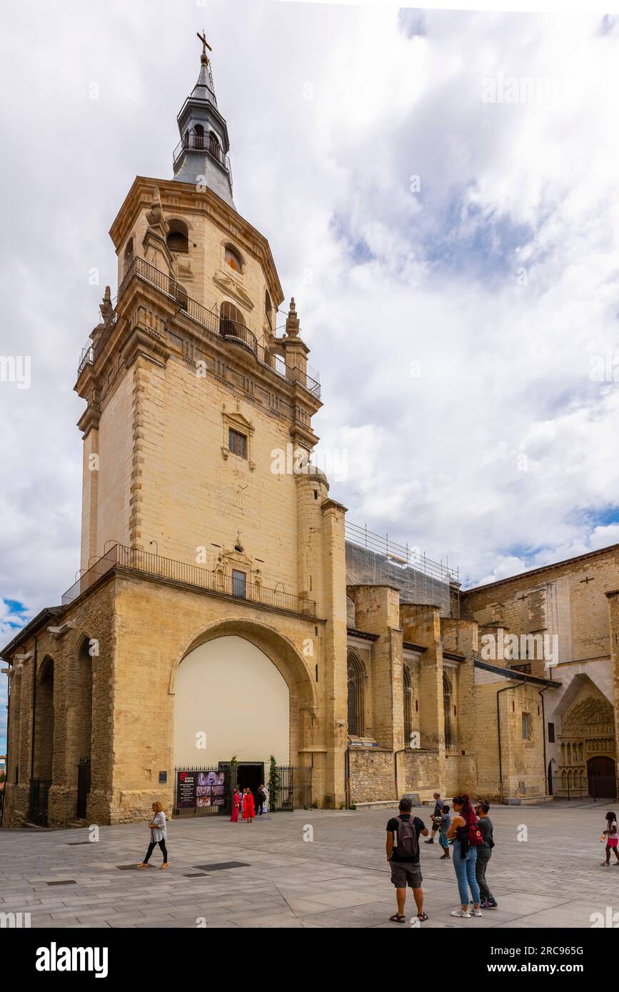 Santa Maria Cathedral in (Old Cathedral), Vitoria-Gasteiz, Basque country, Spain. Stock Photo