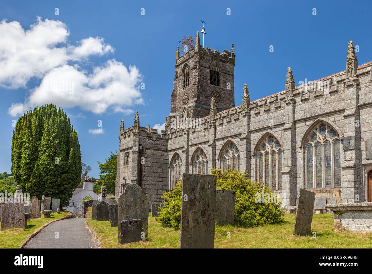 geography / travel, Great Britain, Cornwall, St. Neots, church in the village St. Neots, Bodmin Moor, ADDITIONAL-RIGHTS-CLEARANCE-INFO-NOT-AVAILABLE Stock Photo