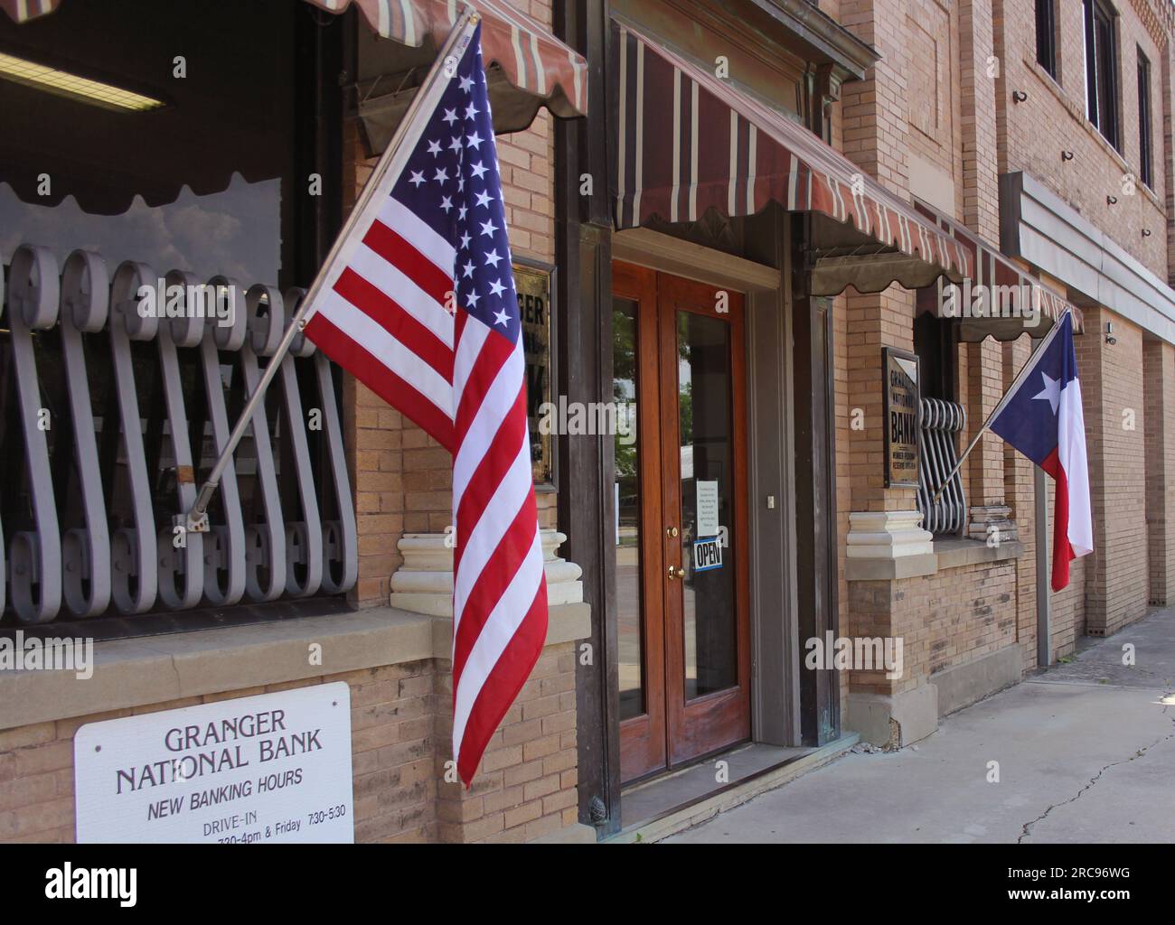 Granger TX June 7, 2023 Historic Downtown Bank Building in Granger