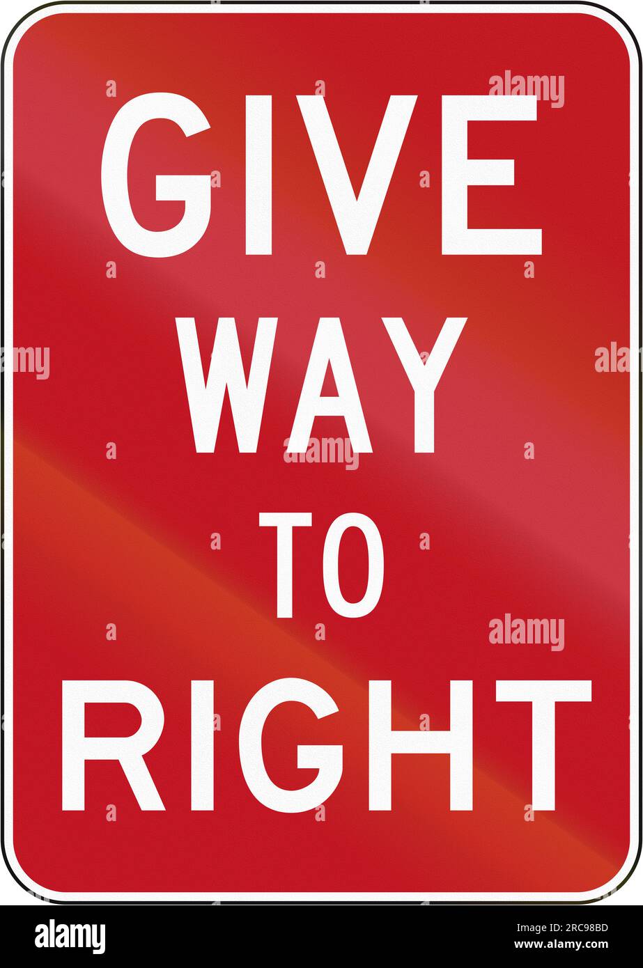 Old Give Way To Right sign used briefly in Australia during the 1970s Stock Photo Alamy