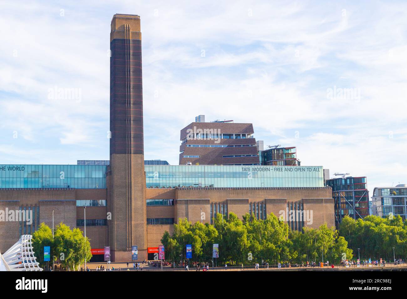 LONDON, UK - 6TH JULY 2023: The outside of Tate Modern in central London, a popular art gallery. Stock Photo