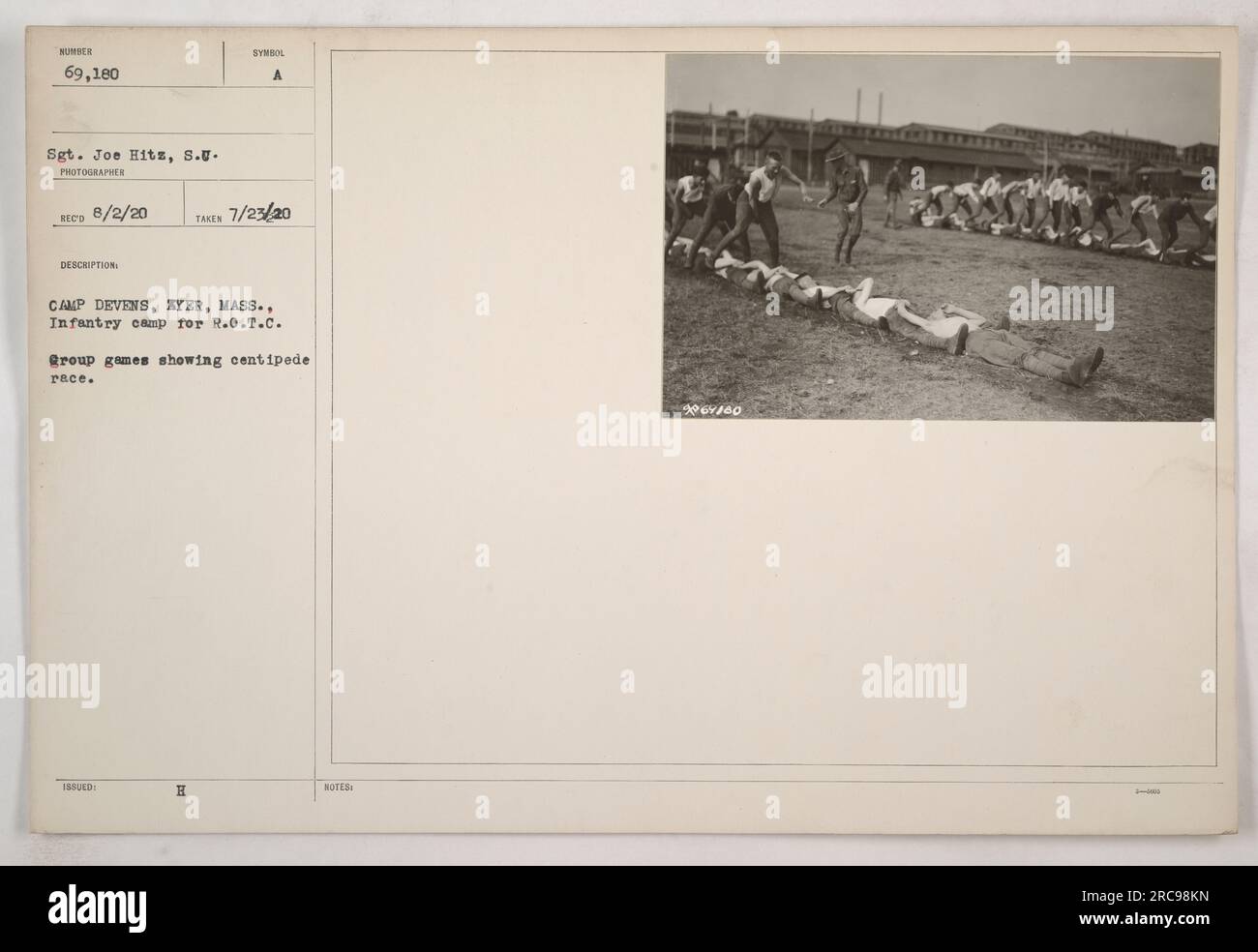 Soldiers participating in a centipede race at Camp Devens in Ayer ...
