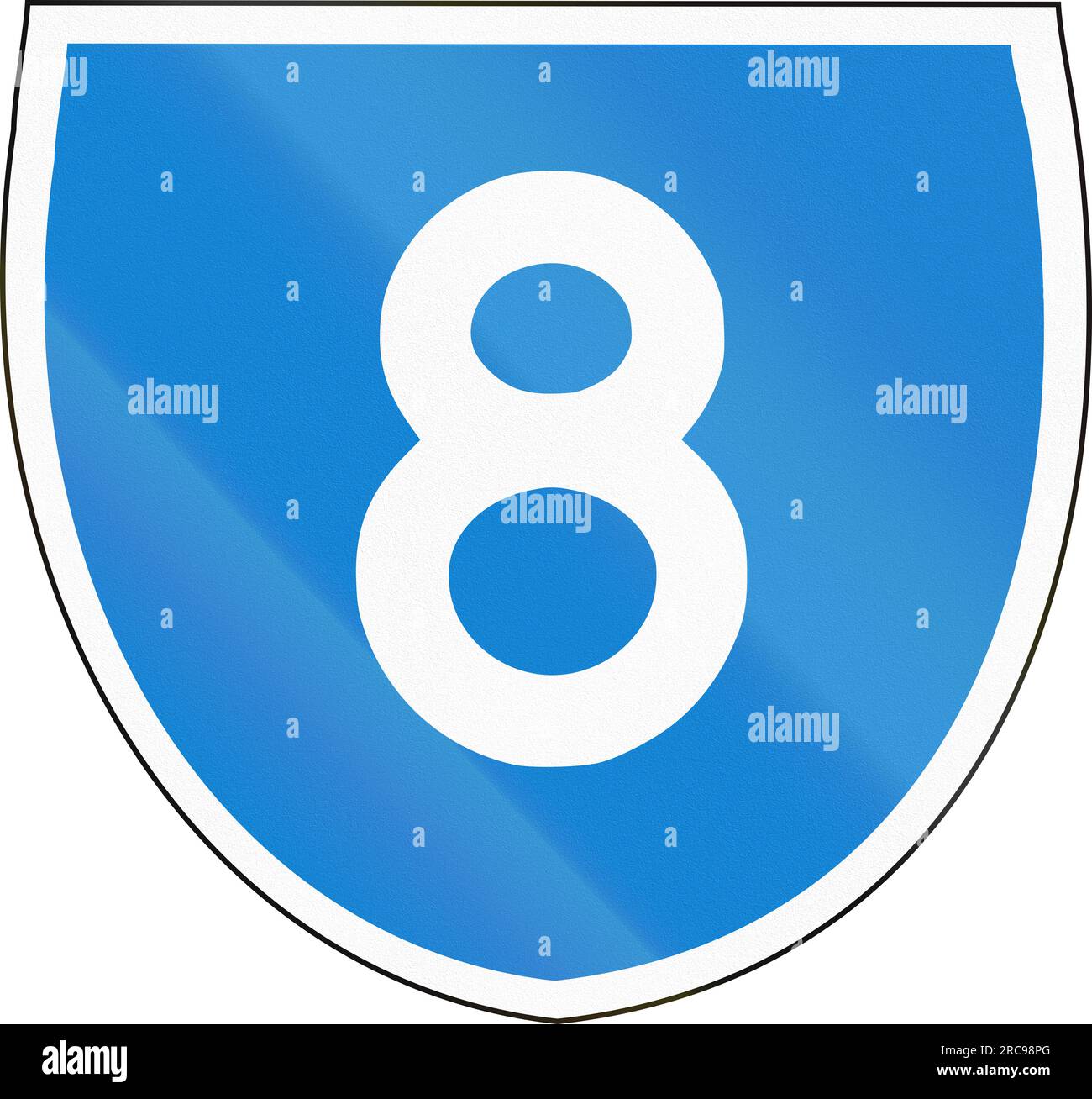 Australian state route shield - with number 8 Stock Photo - Alamy