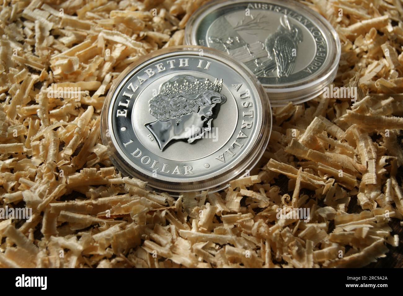Coins collection numismatics. Australian silver investment coins in capsules Stock Photo Alamy