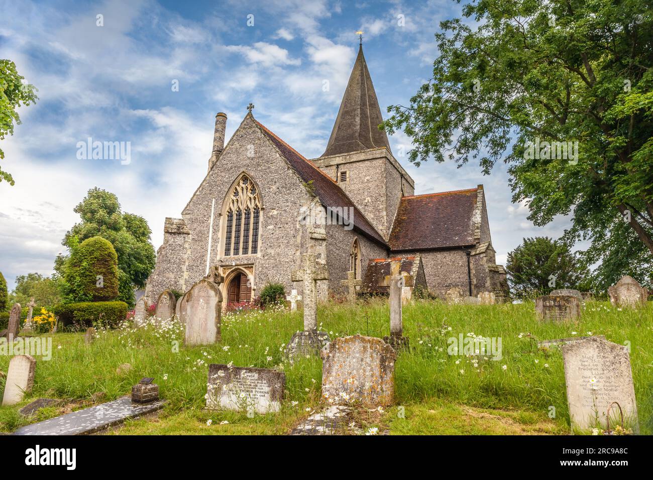 geography / travel, Great Britain, East Sussex, Alfriston, village church St. Andrew in Alfriston, ADDITIONAL-RIGHTS-CLEARANCE-INFO-NOT-AVAILABLE Stock Photo