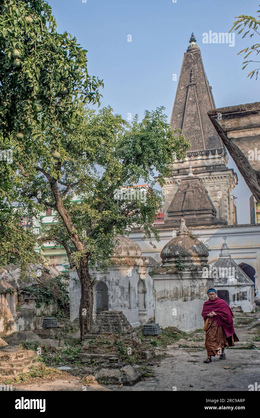 12 25 2014 Bodh Gaya is a religious site and place of pilgrimage associated with the Mahabodhi Temple Complex in Gaya district in the state of Bihar, Stock Photo