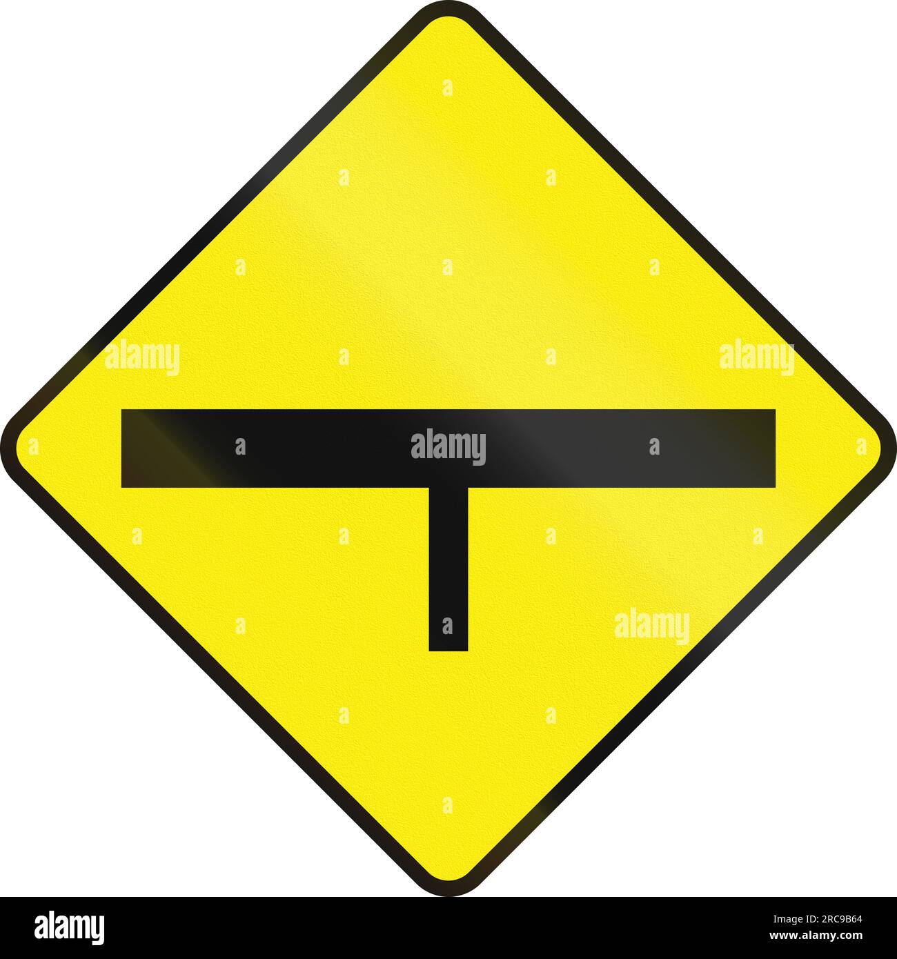 Irish road warning sign TIntersection ahead Stock Photo Alamy