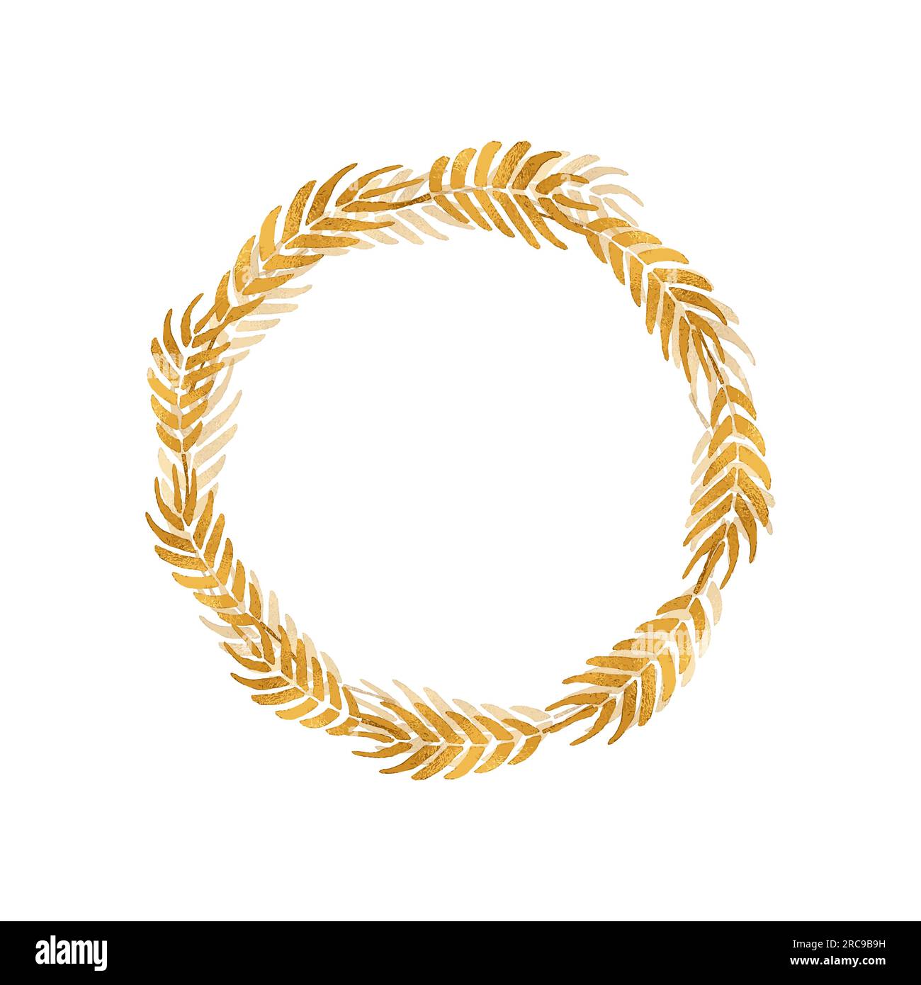 Wheat Wreaths And Grain Spikes Frame Garland Vector Isolated On White