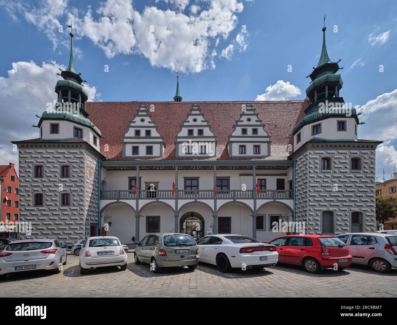 Brzeg Opole Silesia Poland renaissance town hall, market square Stock Photo