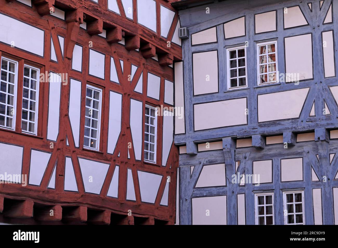 Fachwerkfassade des ehemaligen bürgerlichen Spitals in der Altstadt  von Bad Wimpfen im Kraichgau, Landkreis Heilbronn, Baden-Württemberg, Süddeutschl Stock Photo