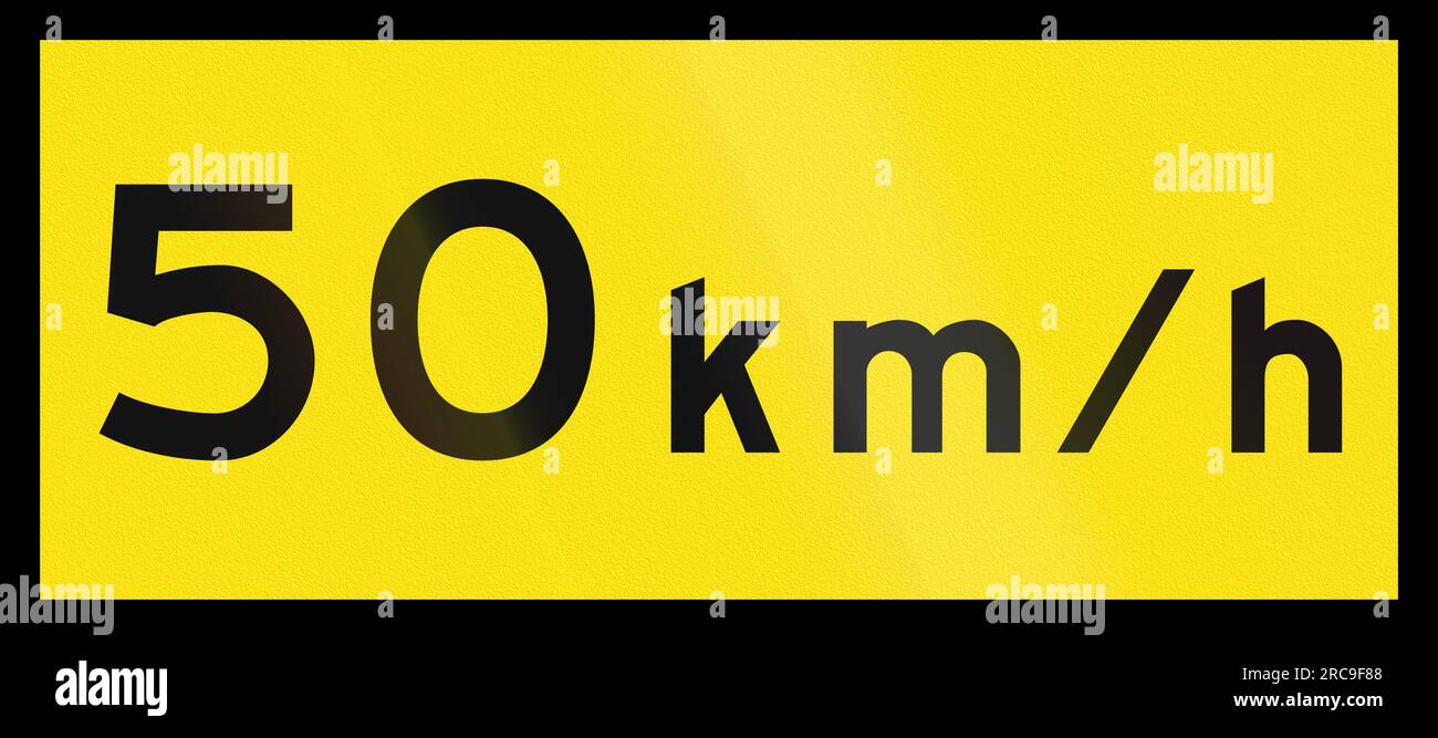 An temporary road sign in Queensland, Australia Speed limit 50 kmh Stock Photo Alamy