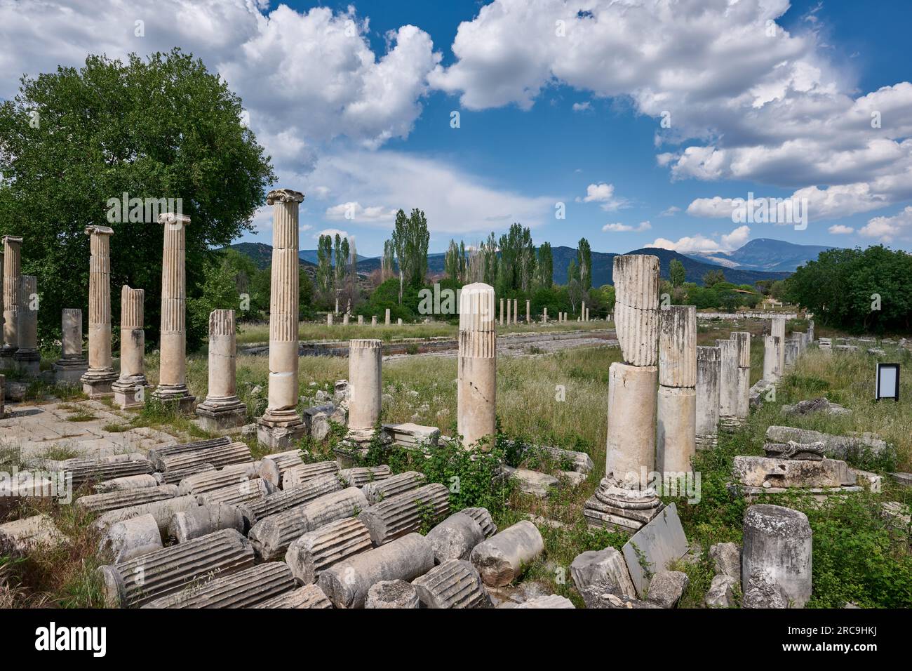 suedliche Agora von Aphrodisias Ancient City, Denizli, Tuerkei    |South Agora of Aphrodisias Ancient City, Denizli, Turkey| Stock Photo