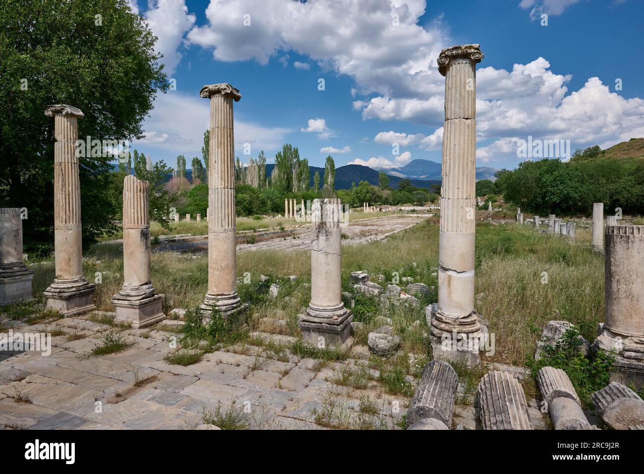 suedliche Agora von Aphrodisias Ancient City, Denizli, Tuerkei    |South Agora of Aphrodisias Ancient City, Denizli, Turkey| Stock Photo