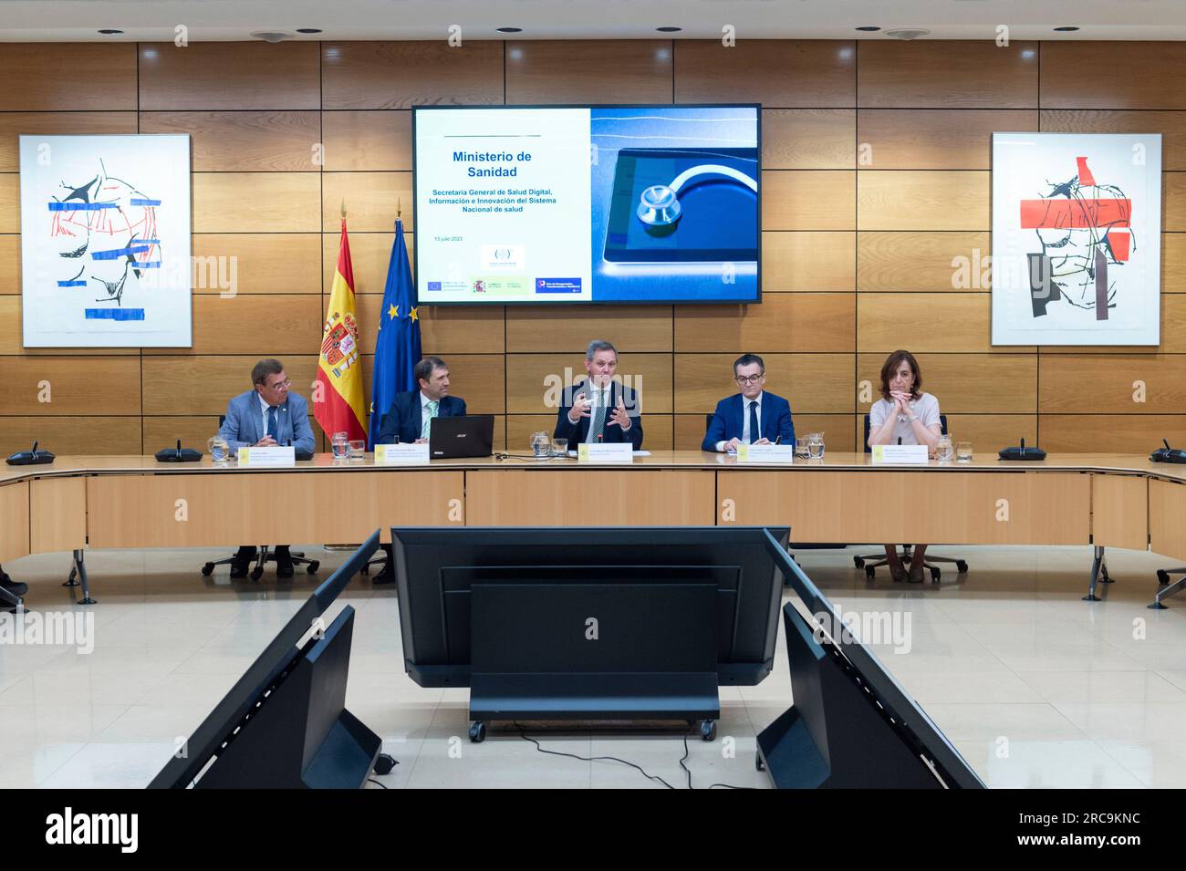 The Minister of Health, José Miñones, during a Health and Consumer Affairs  Committee meeting at the Congress of Deputies on May 10, 2023, in Madrid ( Spain). During his appearance, the minister reported