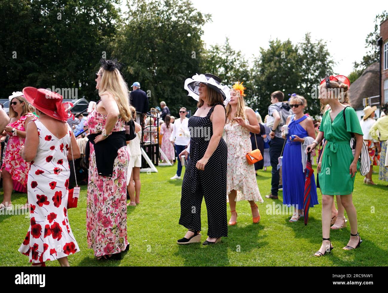 Racegoers during Ladies Day of The Boodles July Festival 2023 at Newmarket Racecourse. Picture date: Thursday July 13, 2023. Stock Photo