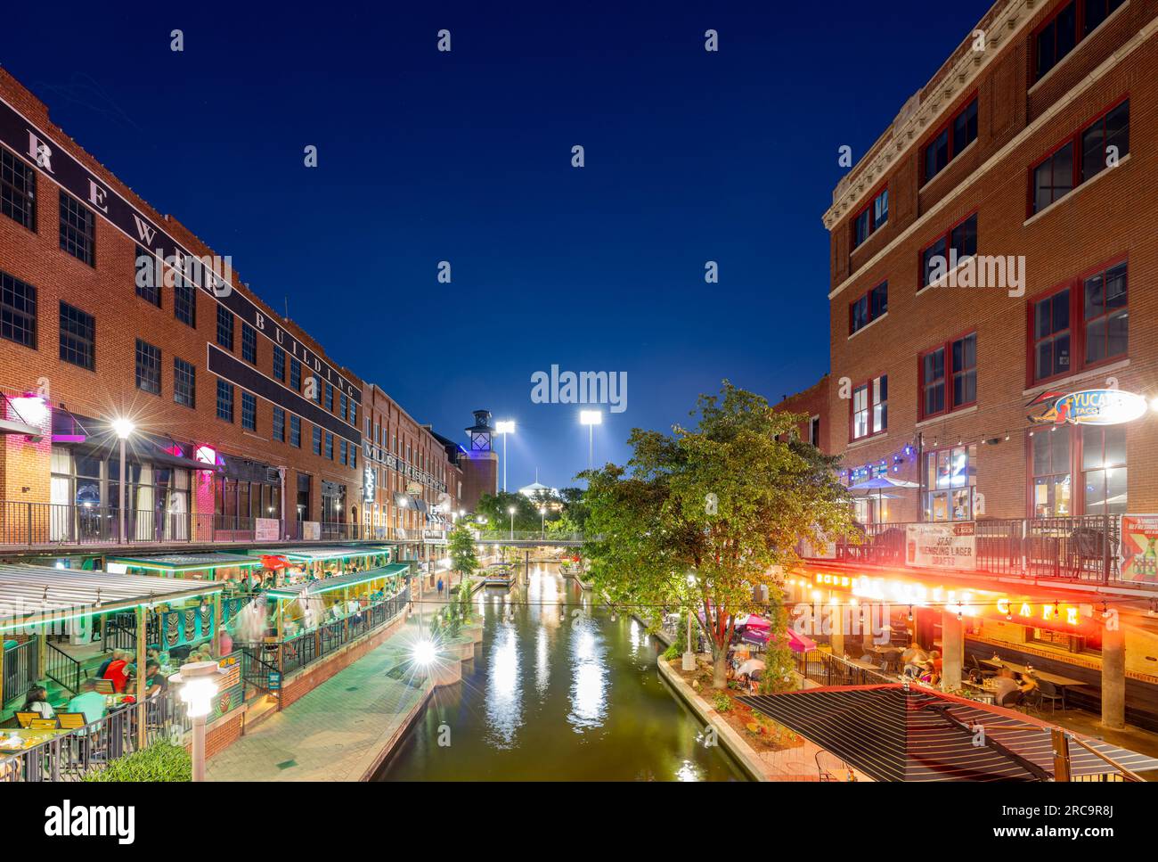 Oklahoma, JUL 4, 2023 Night view of the Bricktown Stock Photo Alamy