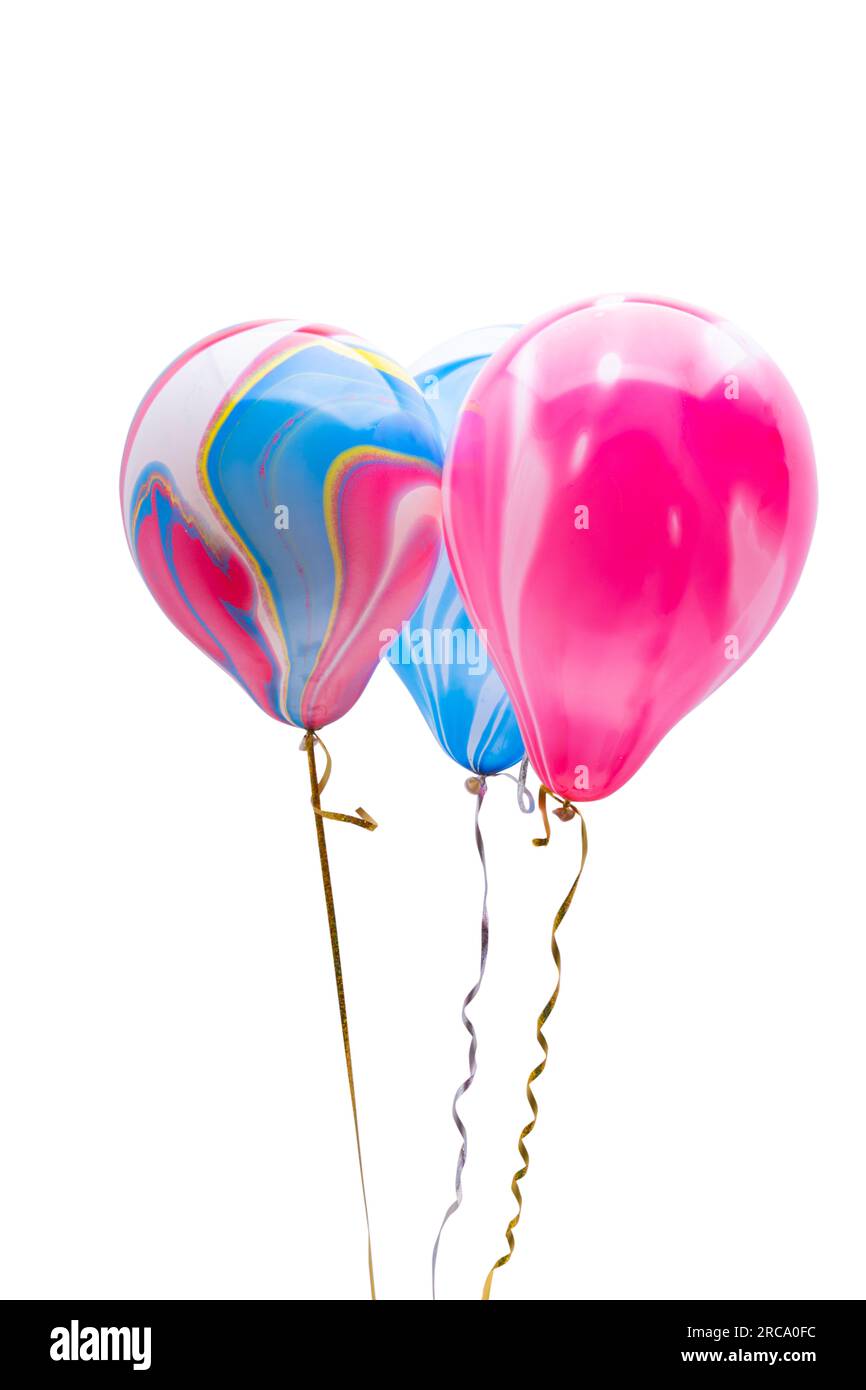 helium balloons isolated on white background Stock Photo - Alamy