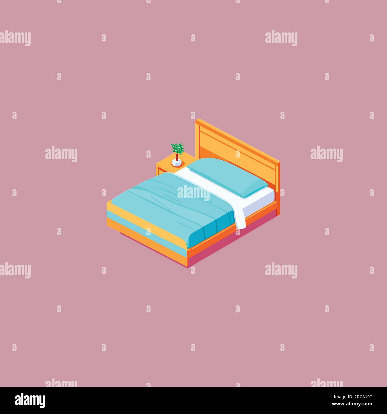 Cute Isometric Bed Vector Stock Vector Image And Art Alamy