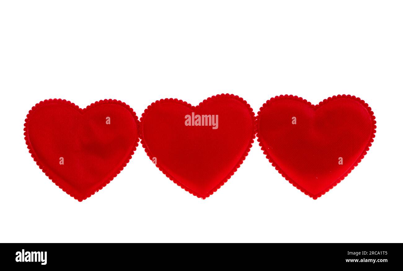 red hearts isolated on white background Stock Photo - Alamy