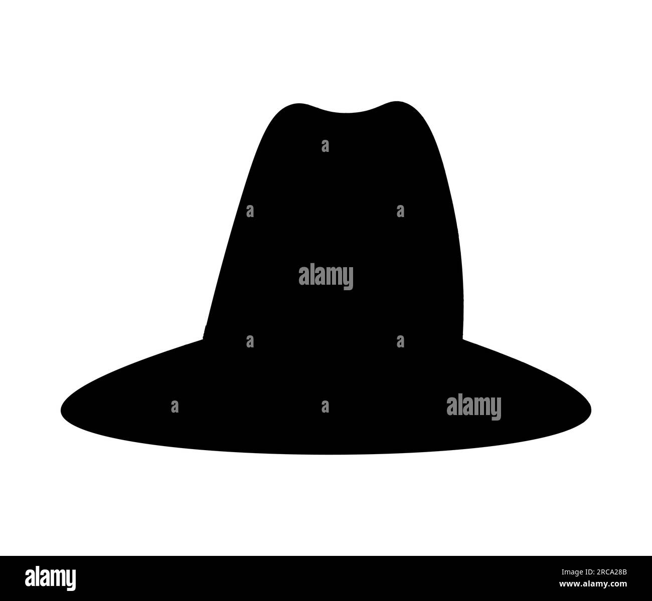 Black silhouette of a bucket hat vector isolated on a white background, an elegant straw hat Stock Vector