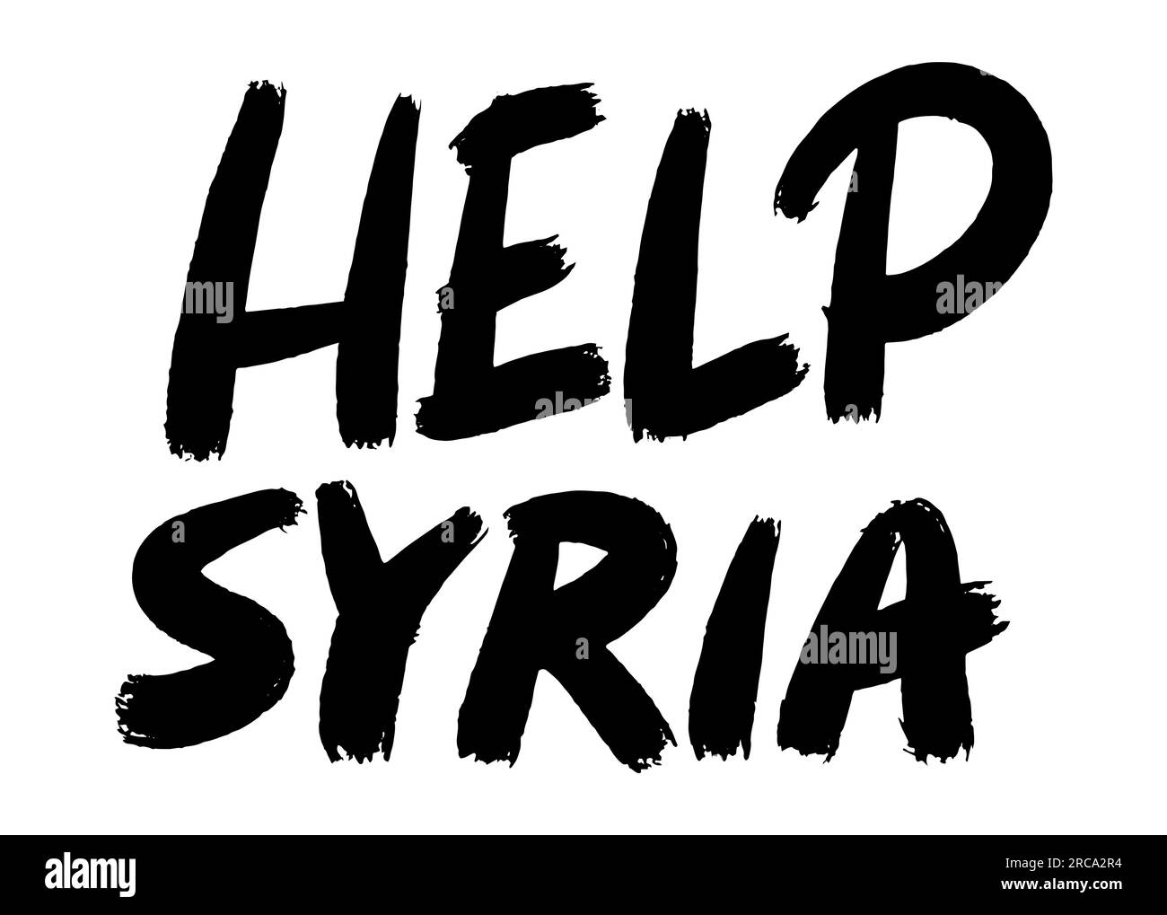 Help Syria text quote in black,  typographic logotype, vector illustration isolated on white background Stock Vector