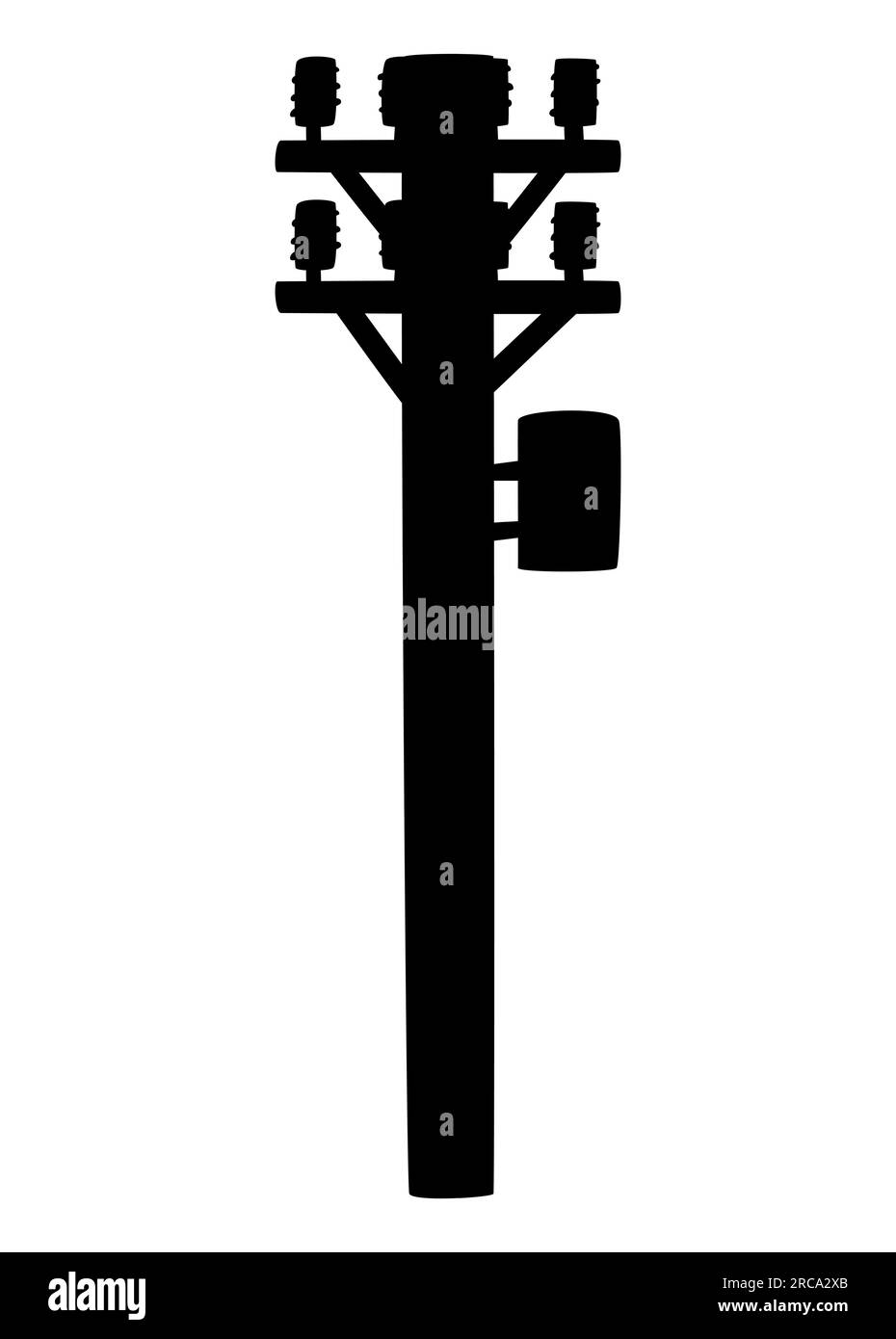 Black silhouette of an Electric Pole icon, Power and energy concept, Electricity icons, vector illustration isolated on white background Stock Vector