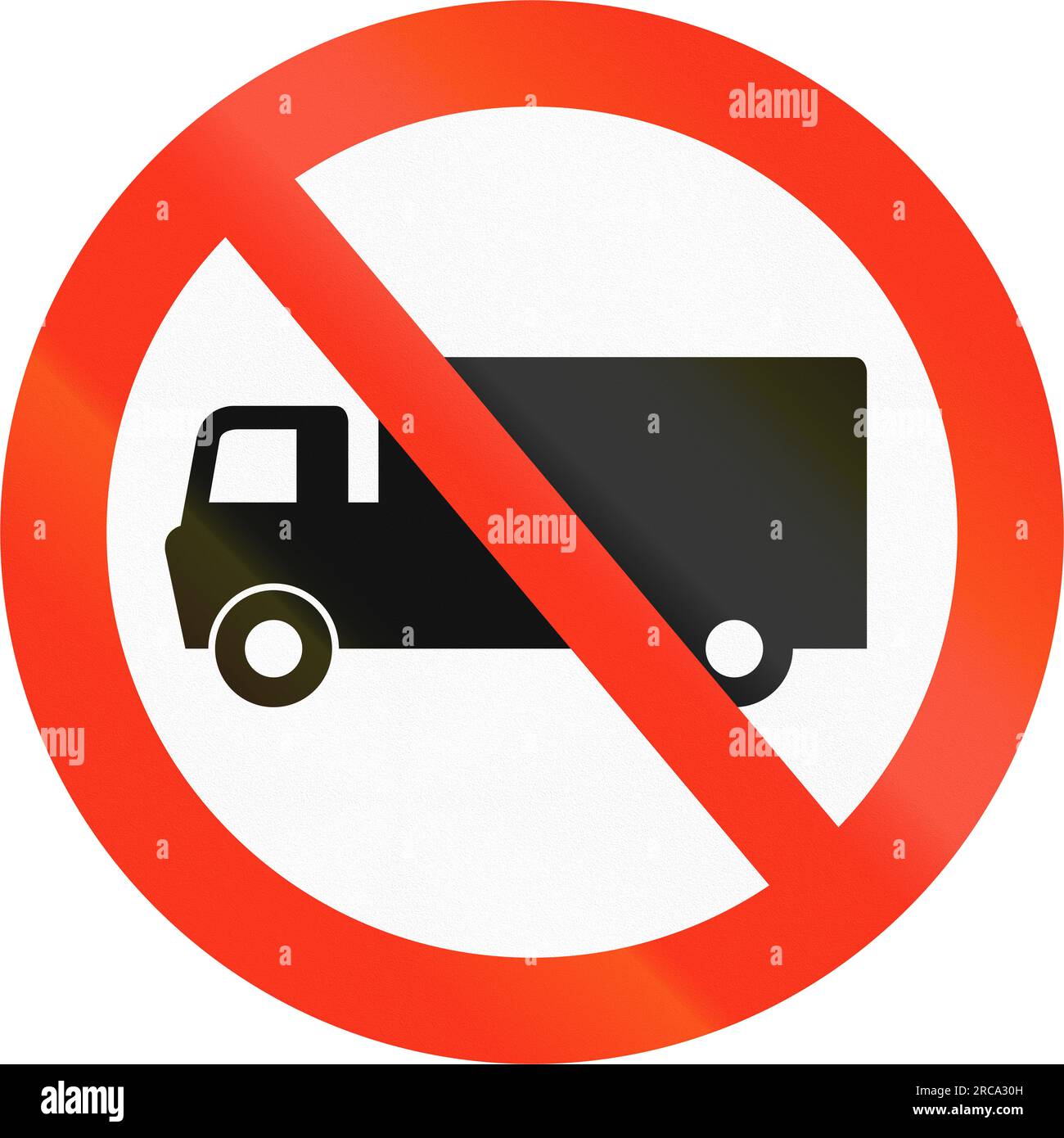 Bangladeshi traffic sign prohibiting thoroughfare of lorries Stock