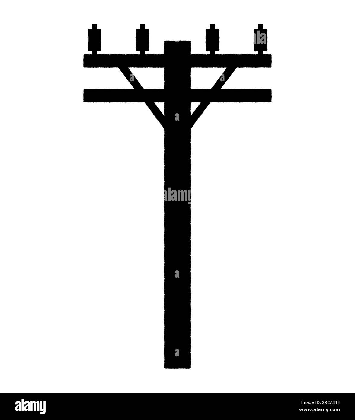 Power Pole icon in black, vector isolated on white background Stock Vector